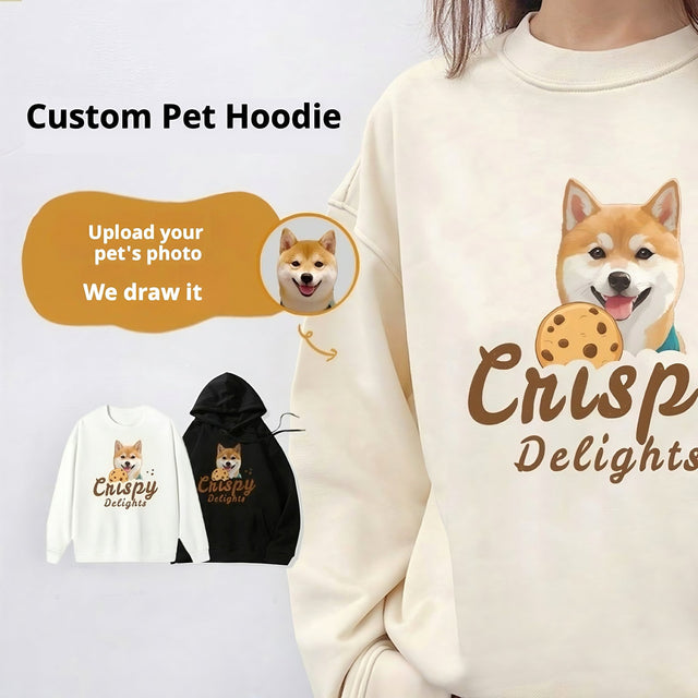 Personalized Pet Portrait Cotton Hoodie