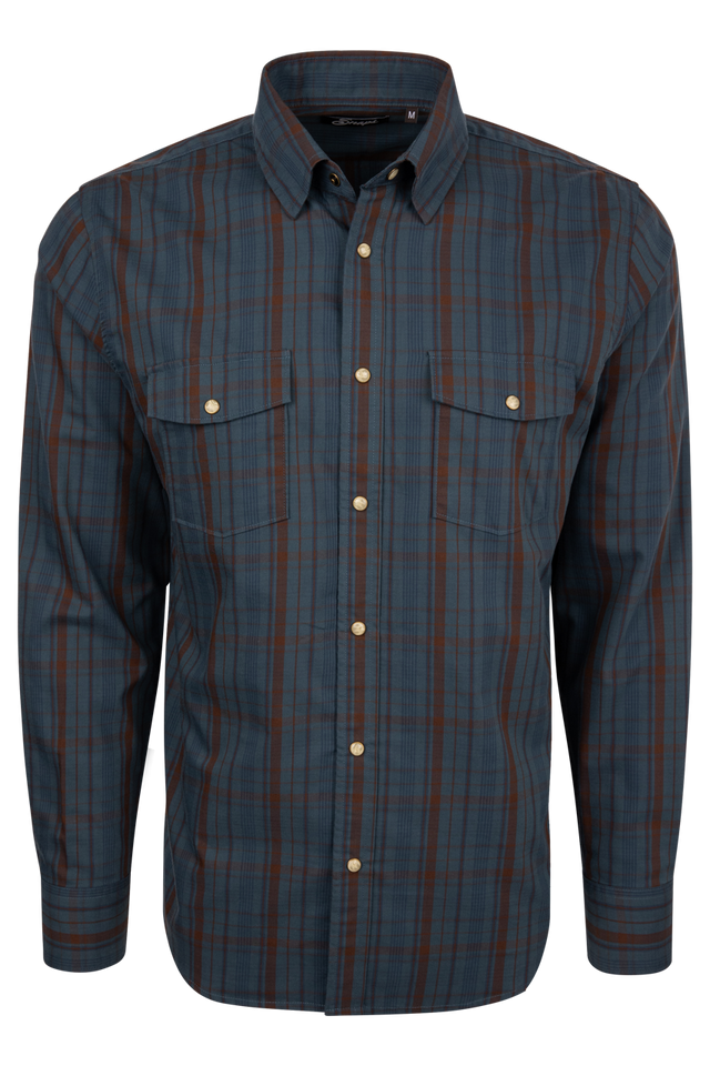 Snaps Windowpane Long Sleeve Shirt