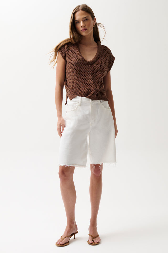 Nolan Relaxed Straight Cut Off - Paper White