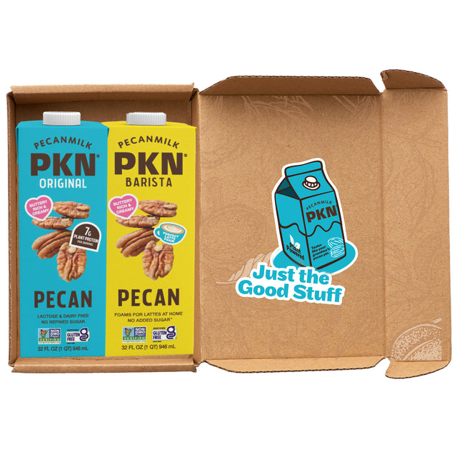 PKN Pecan Milk Sampler: Includes One of Each (PKN® Original Pecanmilk and PKN® Barista Pecanmilk)