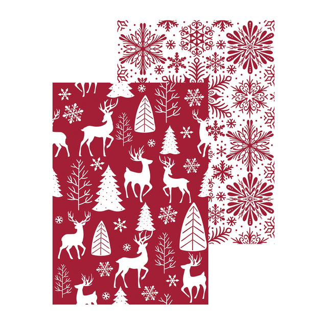 Winter Grove Kitchen Towel Quick Dry Waffle Weave Double-Sided, Deer, 30"L x 18"W