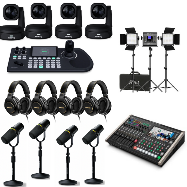 4-Camera PTZ Podcast Studio Bundle | Podcast Provisions