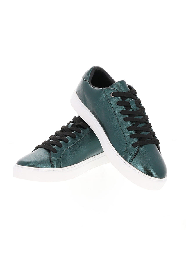 Metallic Teal Zip Trainers