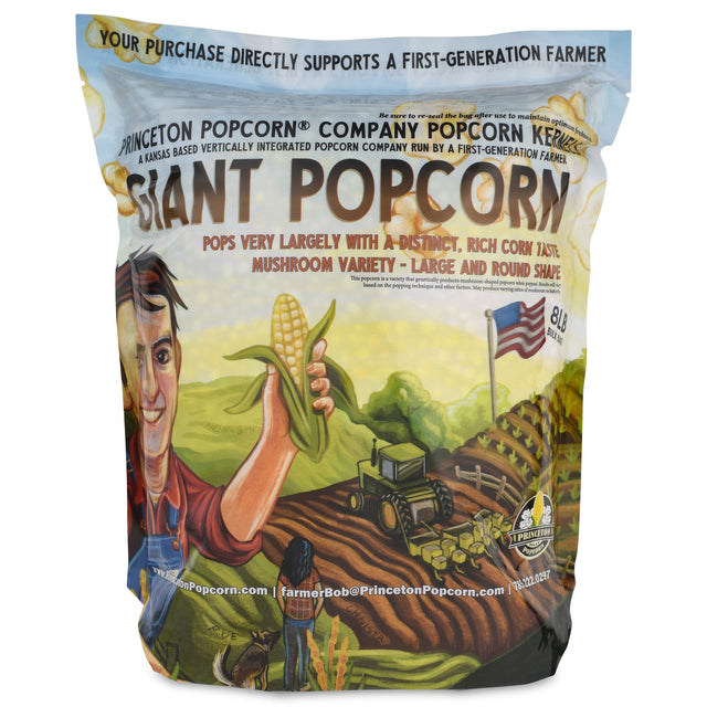 🎁 8lb Bag Yellow Mushroom Popcorn Kernels - Easy-Eating, Pops Large Popping Corn, Non-GMO Popcorn Kernels, No Roundup, Direct from Farmer, Air Popper or Stovet