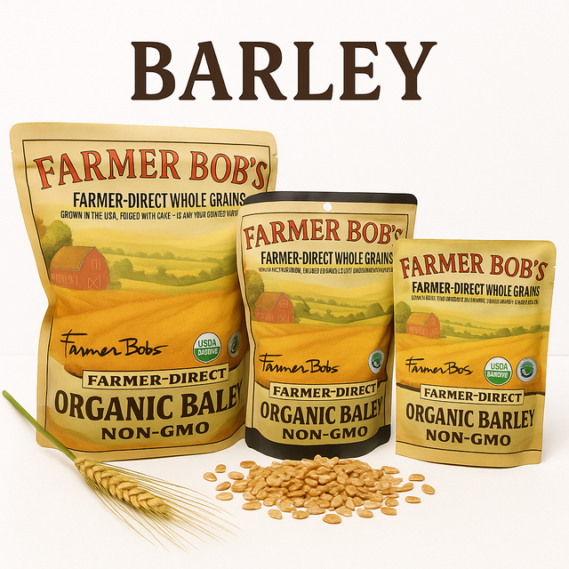 USDA Organic Dehulled Barley Non-GMO Farmer Bob's Farmer-Direct