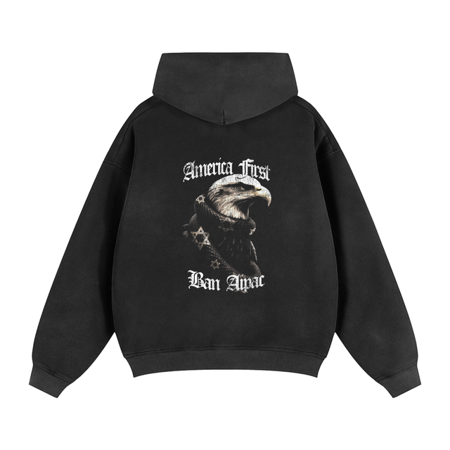 BAN AIPAC Zipper Boxy Fleece Hoodie