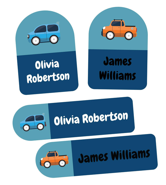 20 Car Truck Theme Clothes Stickers For Kids Boys Name Labels For School Uniform Stationery