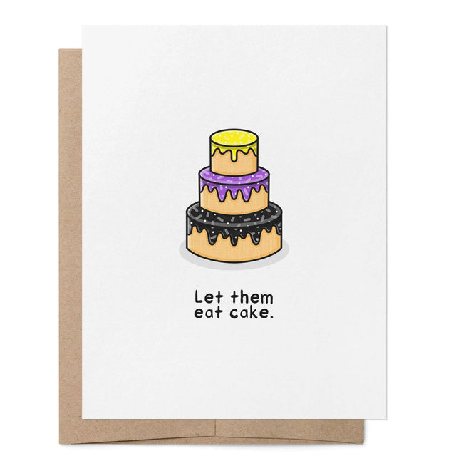 Let Them Eat Cake Non-Binary Birthday Greeting Card