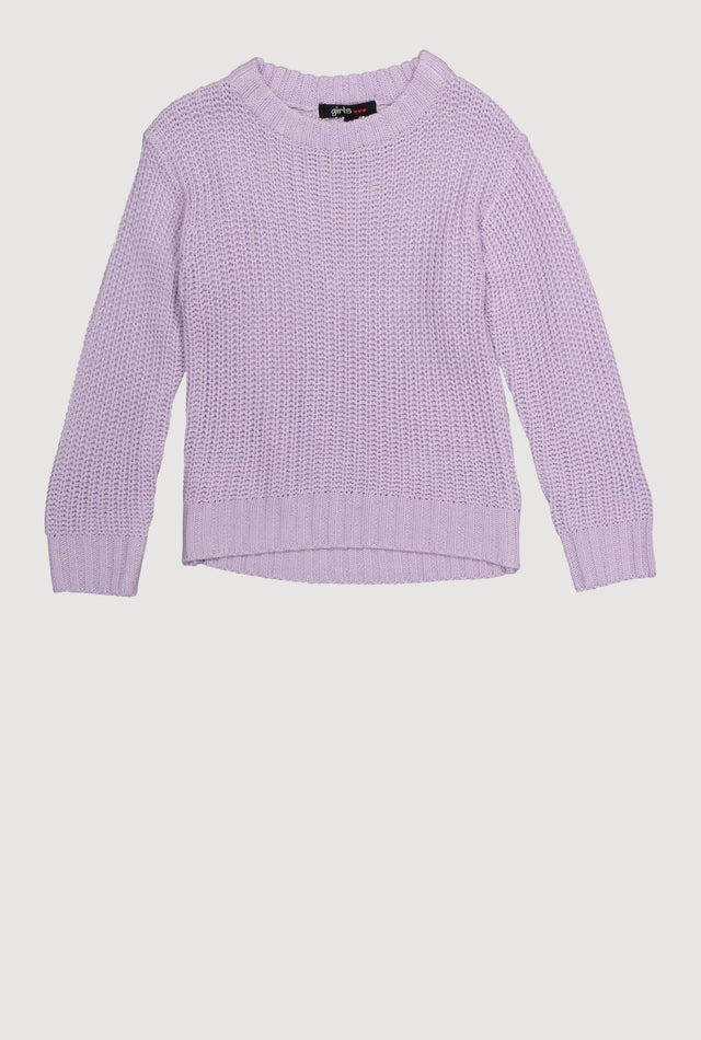 Toddler Girls Rib Knit Pullover Sweater