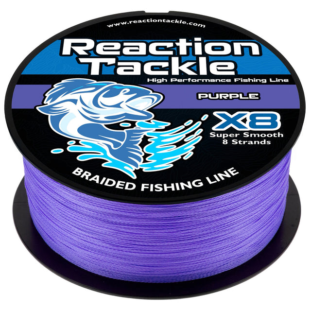 Reaction Tackle X8 Braided Fishing Line - Purple 8 Strand - NEW