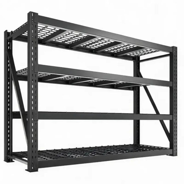 REIBII 4-Tier 77.2"W x 24"D x 72"H Freestanding Bulk Storage Rack with Steel Wire Decking