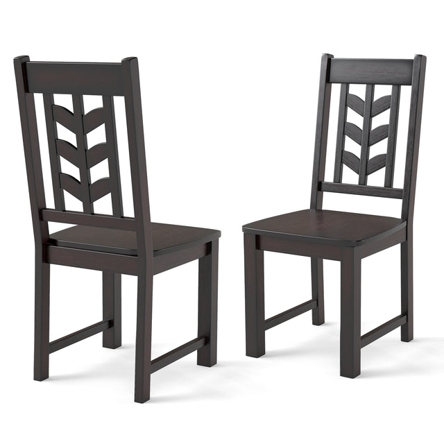 Preorder October - Kitchen Side Dining Chair Set of 2 with Rubber Wood Frame-Rustic Brown