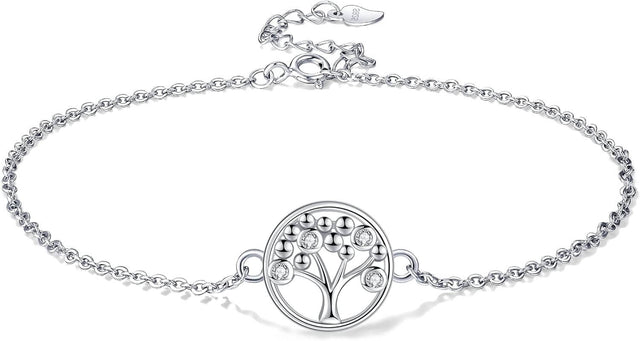 925 Sterling Silver Tree of Life Anklet