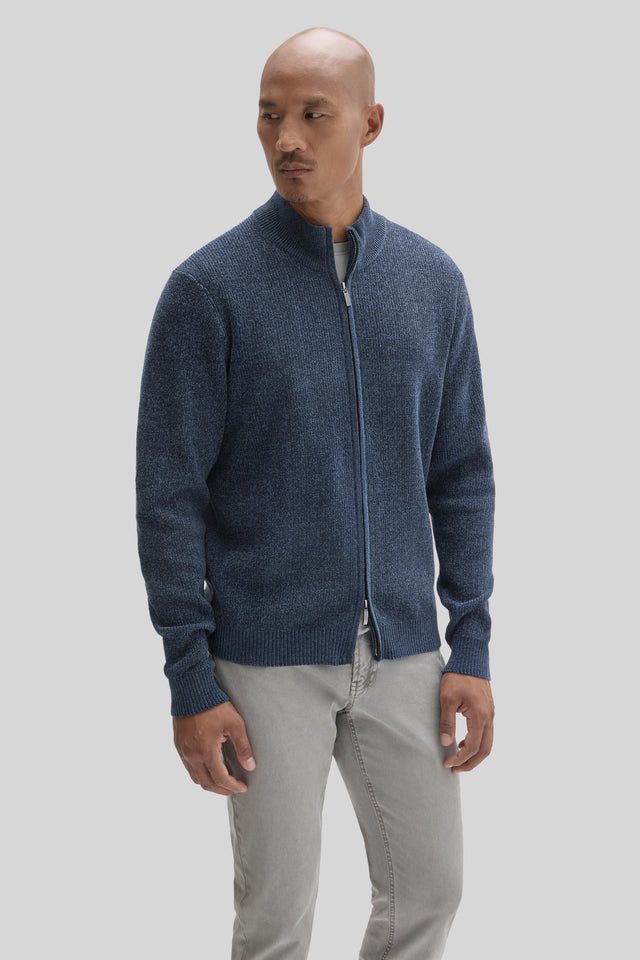 Idris Full Zip Mock Neck Sweater