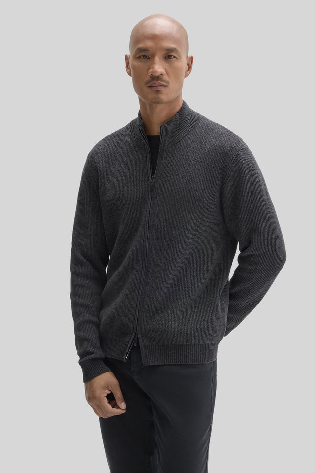 Idris Full Zip Mock Neck Sweater