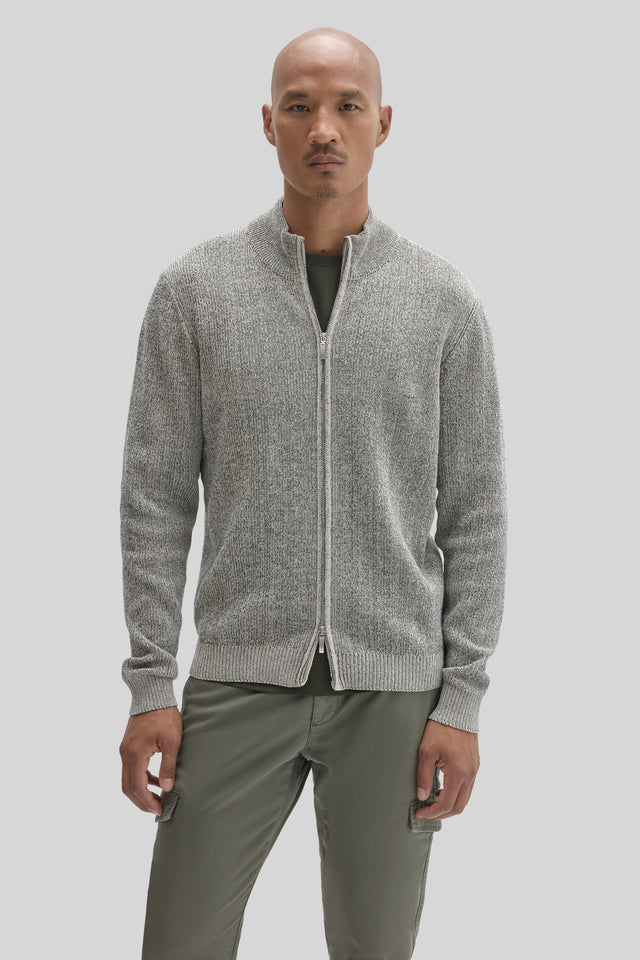 Idris Full Zip Mock Neck Sweater