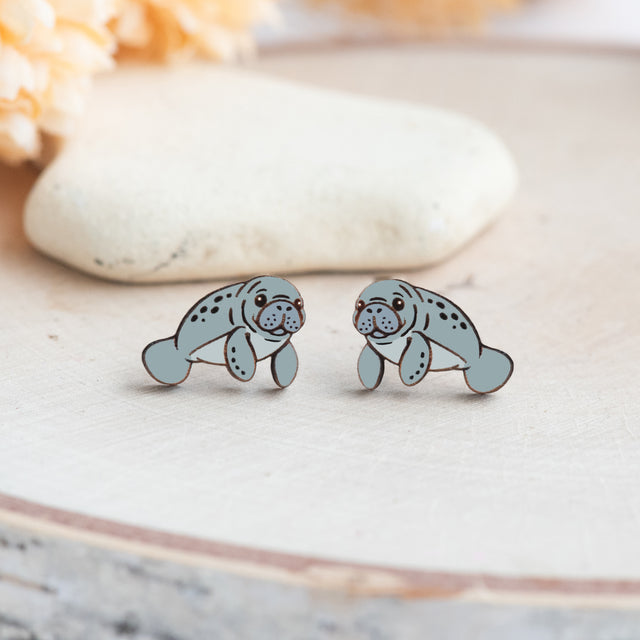 Manatee Stud Earrings