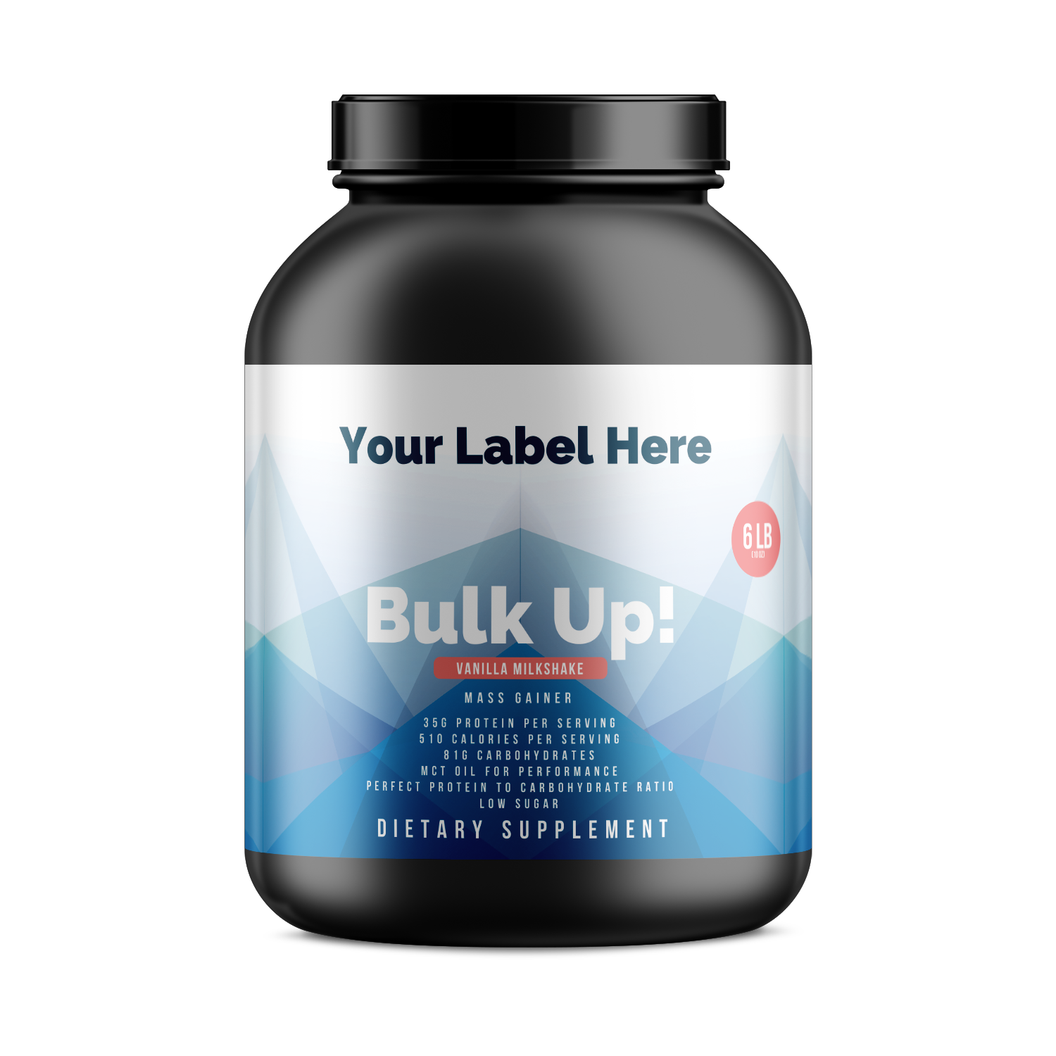 6lb Bulk Up! Mass Gainer Vanilla Milkshake w/Low Sugar