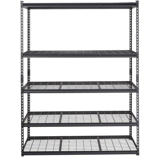 Storage Shelving Unit, 5 Tier Adjustable, 2000 Lbs Capacity, Heavy Duty Garage Shelves Metal Organizer Wire Rack, Black, 60" L X 24" W X 78" H For Kitchen Pantr