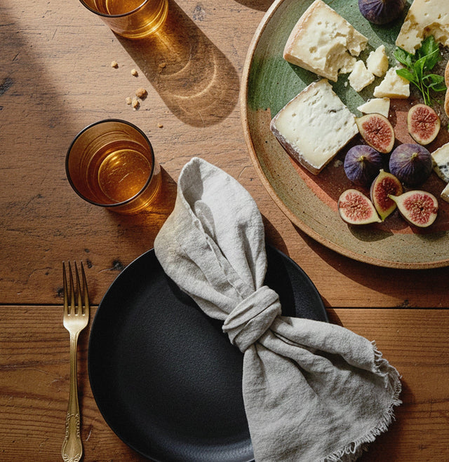 Raw Edge Smooth Linen Napkin Set (Choose 4 or 6)