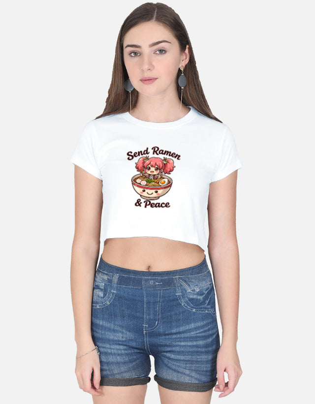 send ramen &  peace girl Crop Top
