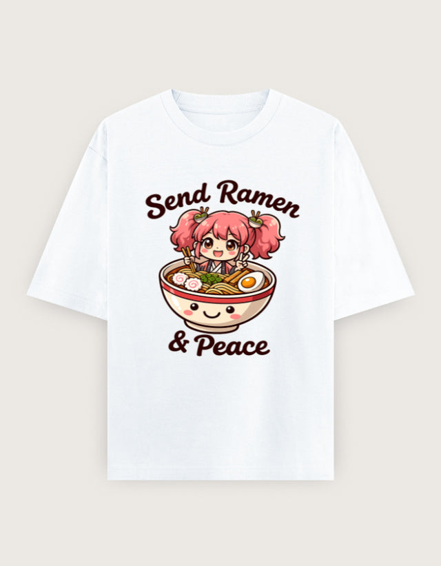 send ramen & peace Unisex Oversized Classic T-Shirt