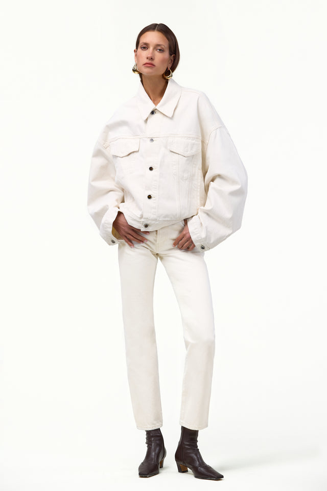 The Straight Ankle Jean (Off White)