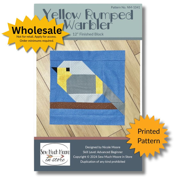 Yellow-Rumped Warbler Block - Printed (Wholesale)