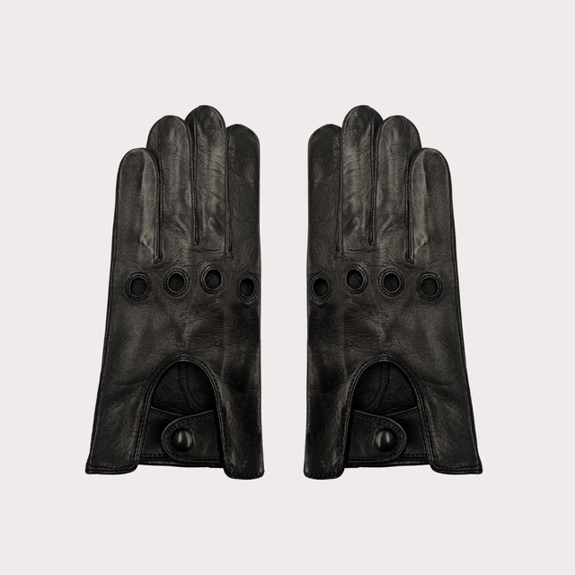 Men’s Leather Driving Glove with Knuckle Holes