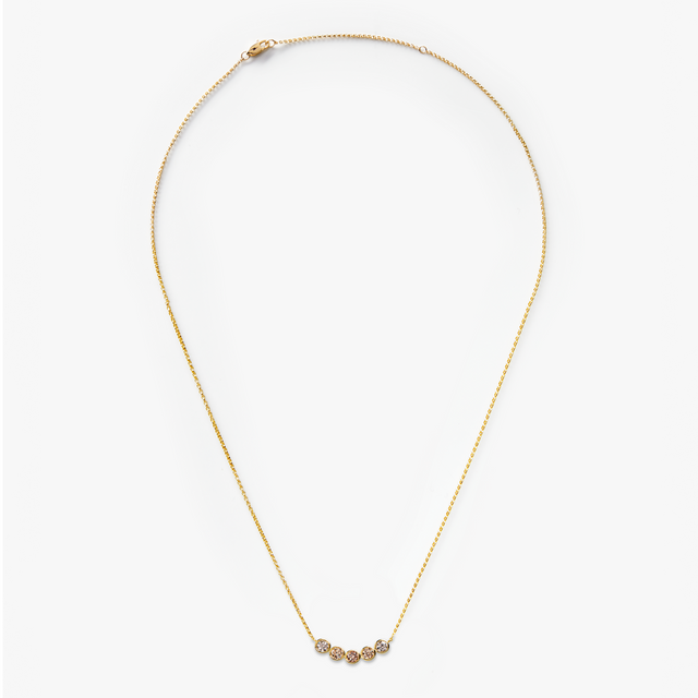 1 Carat Desert Diamond Curved Bar Necklace - Yellow Gold