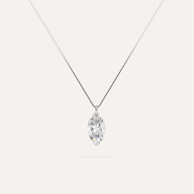1 carat Floating Marquise Diamond Necklace