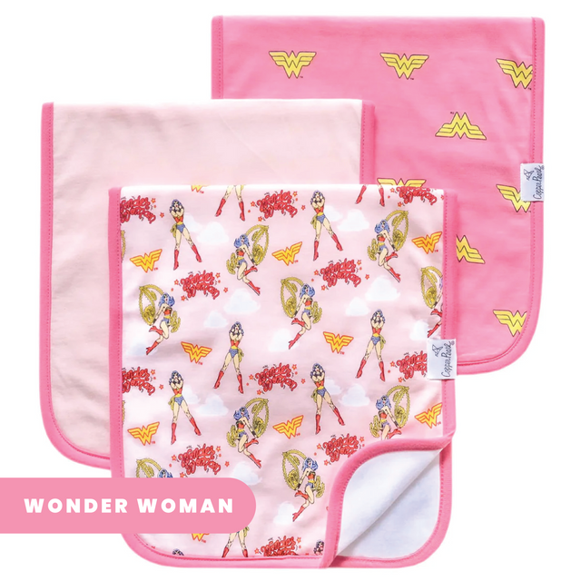 Copper Pearl Burp Cloths: Wonder Woman