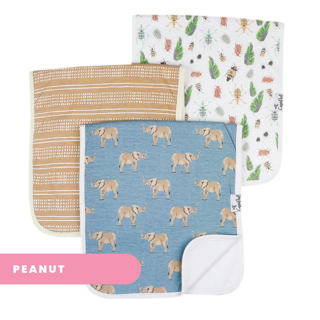 Copper Pearl Burp Cloths: Peanut