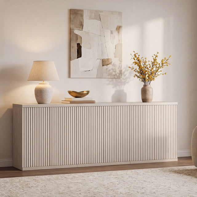 Stria Sideboard Cabinet with 2 Doors, Set of 3