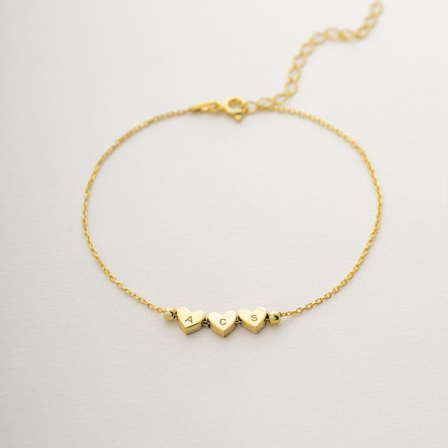 Personalized Mini Heart Initial Bracelet