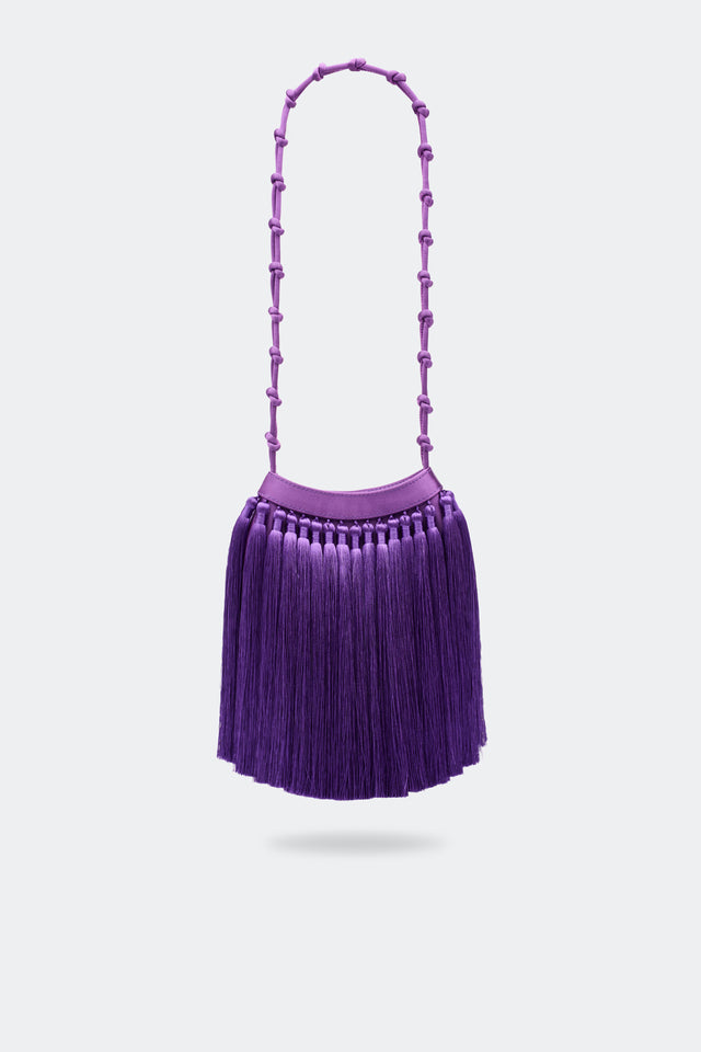 Tassel Knotty Bag In Bright Violet