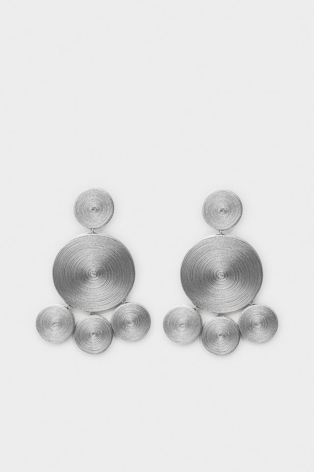 Lurex Deco Earring In Silver