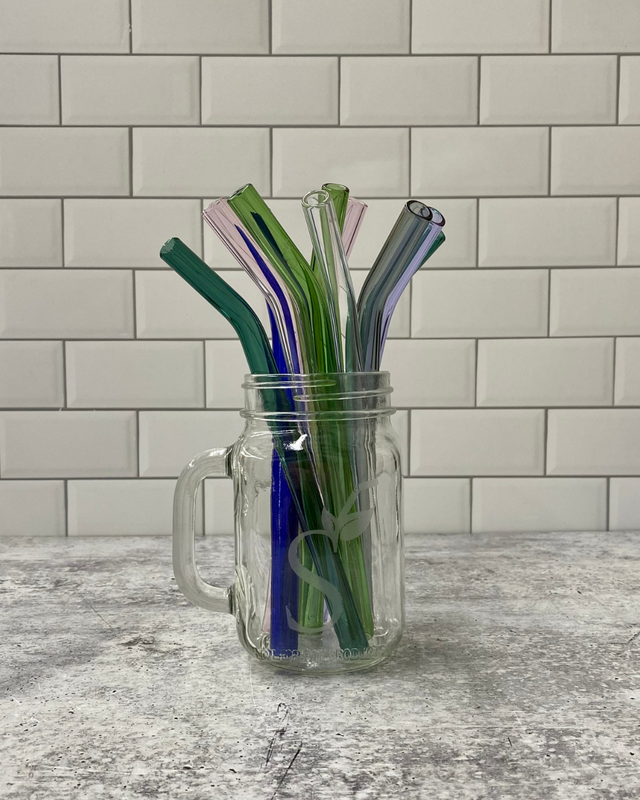 Single Bent Glass Straw