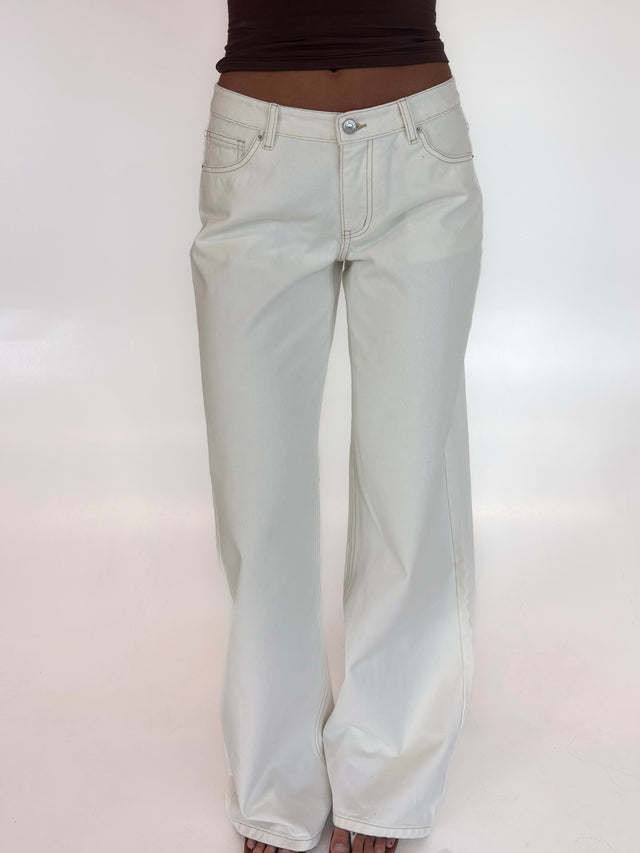 White Low-Mid Rise Jeans
