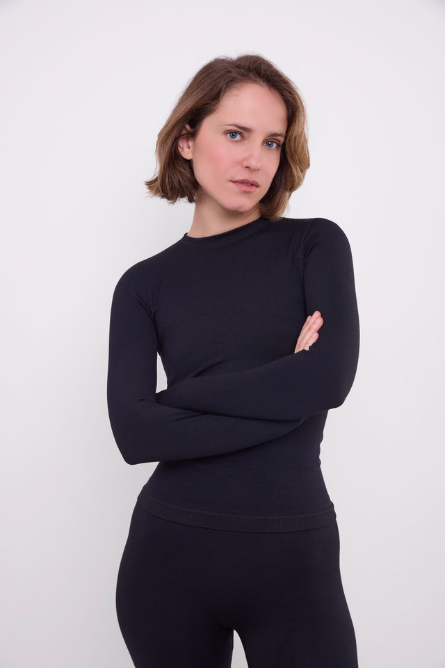 GSTAAD BLACK THERMAL BASE LAYER TOP
