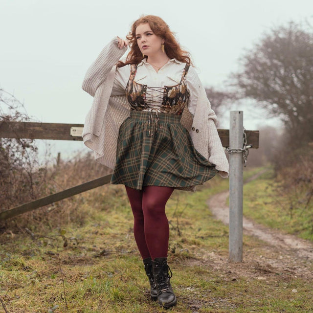 Plaid Mini-Flare Skirt - Glenfern