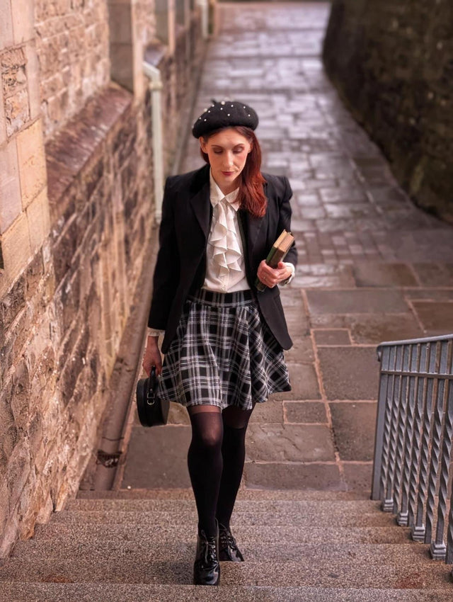 Plaid Mini-Flare Skirt - Cairn