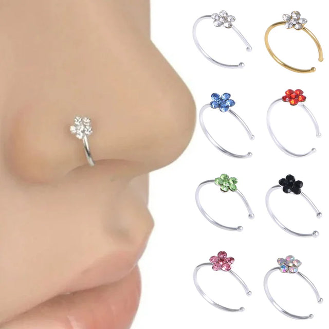 Faux Piercing Fleur pour Nez