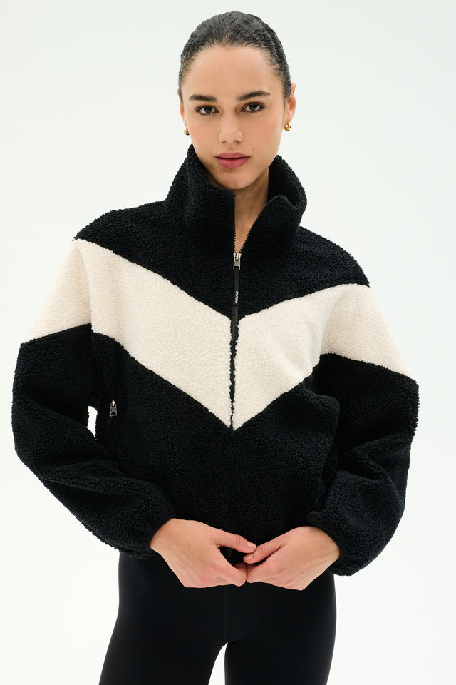 Lottie Chevron Sherpa Full Zip Jacket