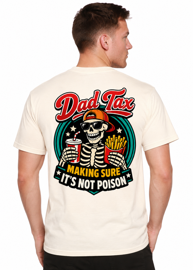 Dad Tax Skeleton Fast Food Bamboo/Cotton Graphic T-Shirt