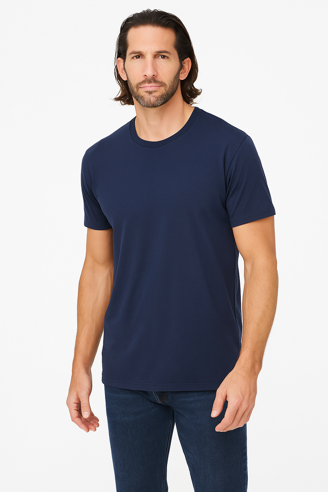 Custom Printed Men's USA Made Bamboo Viscose and Organic Cotton Crew T-shirt