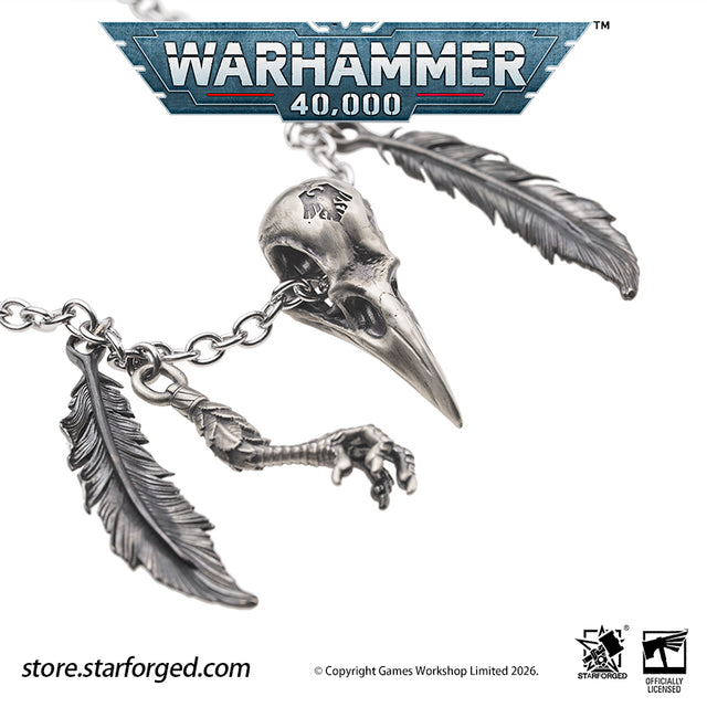 Starforged Warhammer 40K Space Marines Raven Guard The Black Wings of Deliverance Necklace Pendant Men's Fashion Jewelry Sterling Silver