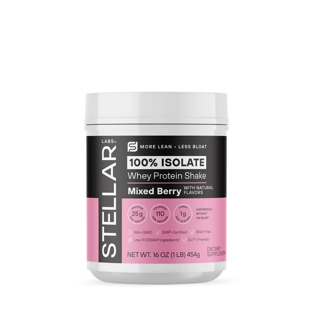 100% Isolate Whey Protein Shake Mixed Berry 1lb