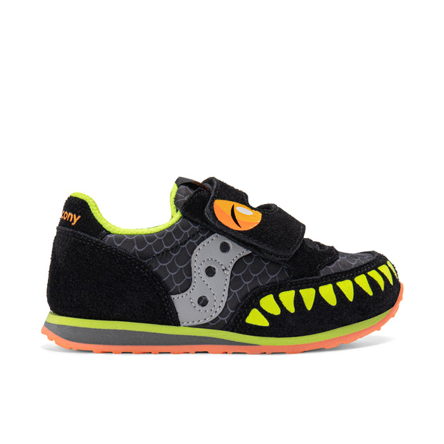 Jazz Hook & Loop Sneaker - Big Kid Black/Lime