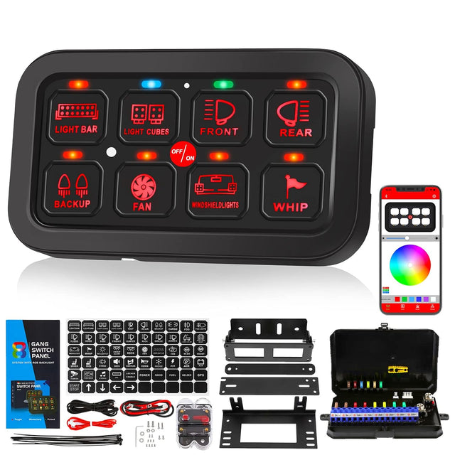 SB RGB 8 Gang Switch Panel Bluetooth Multifunction